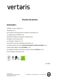 Dossier de Presse Vertaris