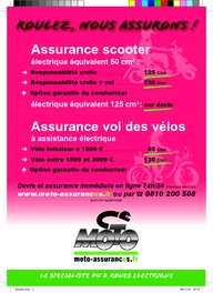 Tarifs assurance scooter électrique + VAE