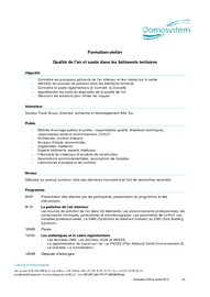Domosystem Formation-atelier Qualité de l’air intérieur et santé dans les bâtiments tertiaires - Programme 2012