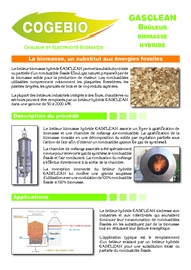 Plaquette Brûleur biomasse hybride GASCLEAN